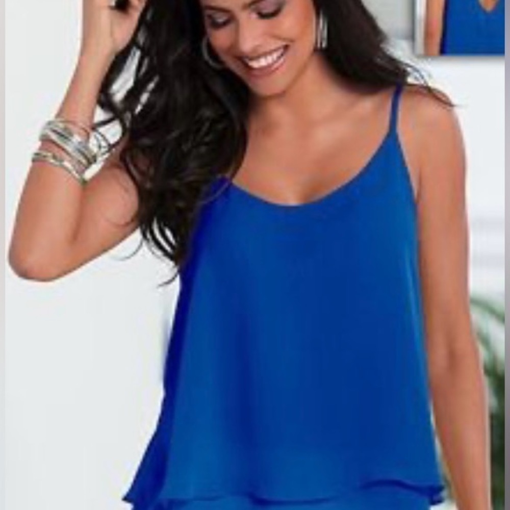NWOT. Talbots Blue Sleeveless Asymmetrical Camisole